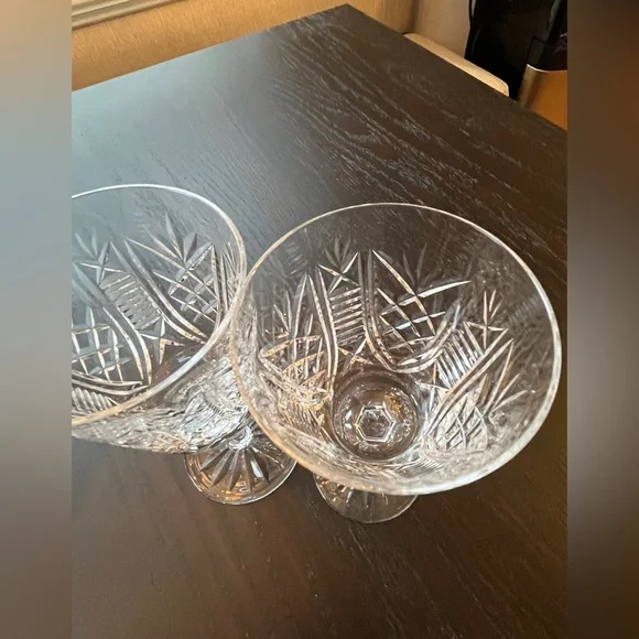 2 Waterford Water Goblets Crystal Clare (Cut) Pattern
